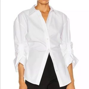 ALEXANDER WANG CINCHED SLEEVE BUTTON UP SHIRT SZ 4 NWT